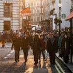 People walking in the street.