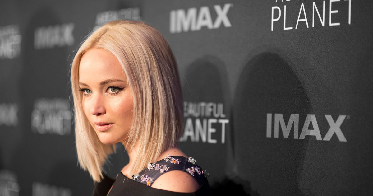 Jennifer Lawrence at the premiere for A Beautiful Planet