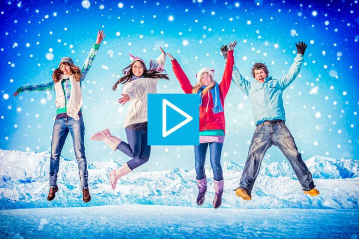 A typical holiday video marketing thumbnail.